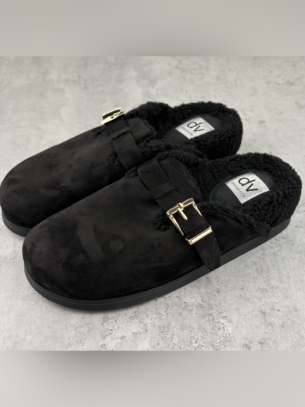 New DV By Dolce Vita Women’s cozy slide black Size 8 New No Box Cozy Slip On
